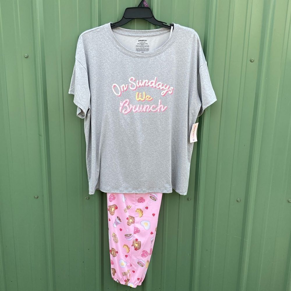 Women’s Ultra Soft Short Sleeve Pajama Lounge Sleep 2-Piece Set Size 2X